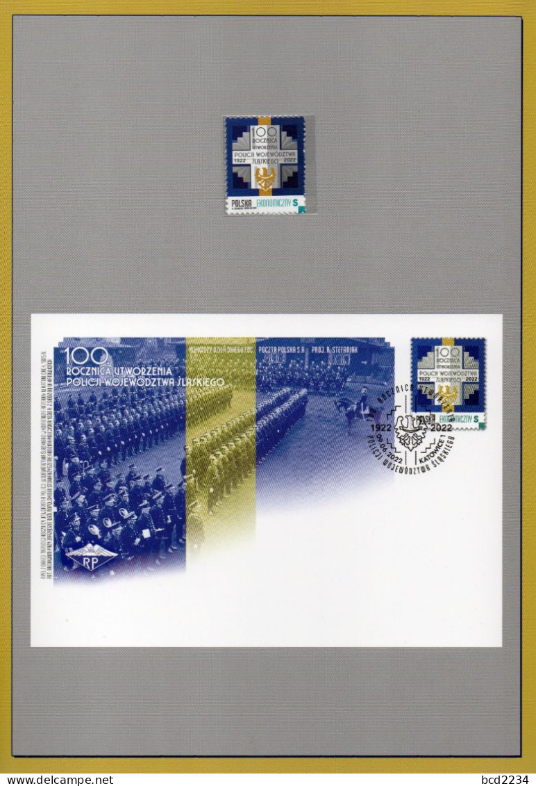 POLAND 2022 POLISH POST SPECIAL LIMITED EDITION FOLDER: 100TH ANNIVERSARY OF SILESIAN VOIVODSHIP POLICE GENDARMERIE - Covers & Documents