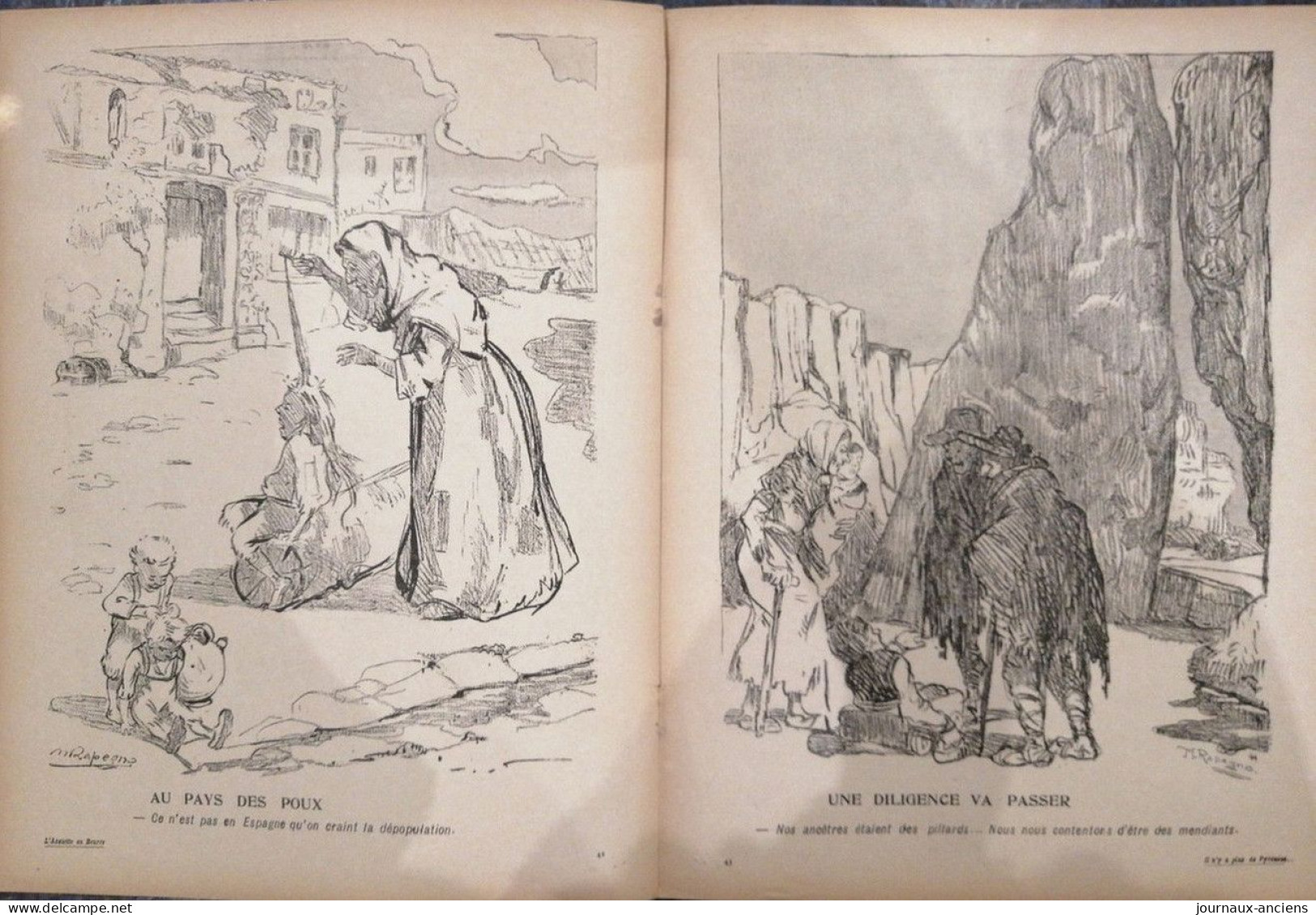 1905 Revue Ancienne " L'ASSIETTE AU BEURRE " N° 211 + SUPPLÉMENT - IL N'Y A PLUS DE PYRÉNÉES - MAURICE RAPEGNO .....