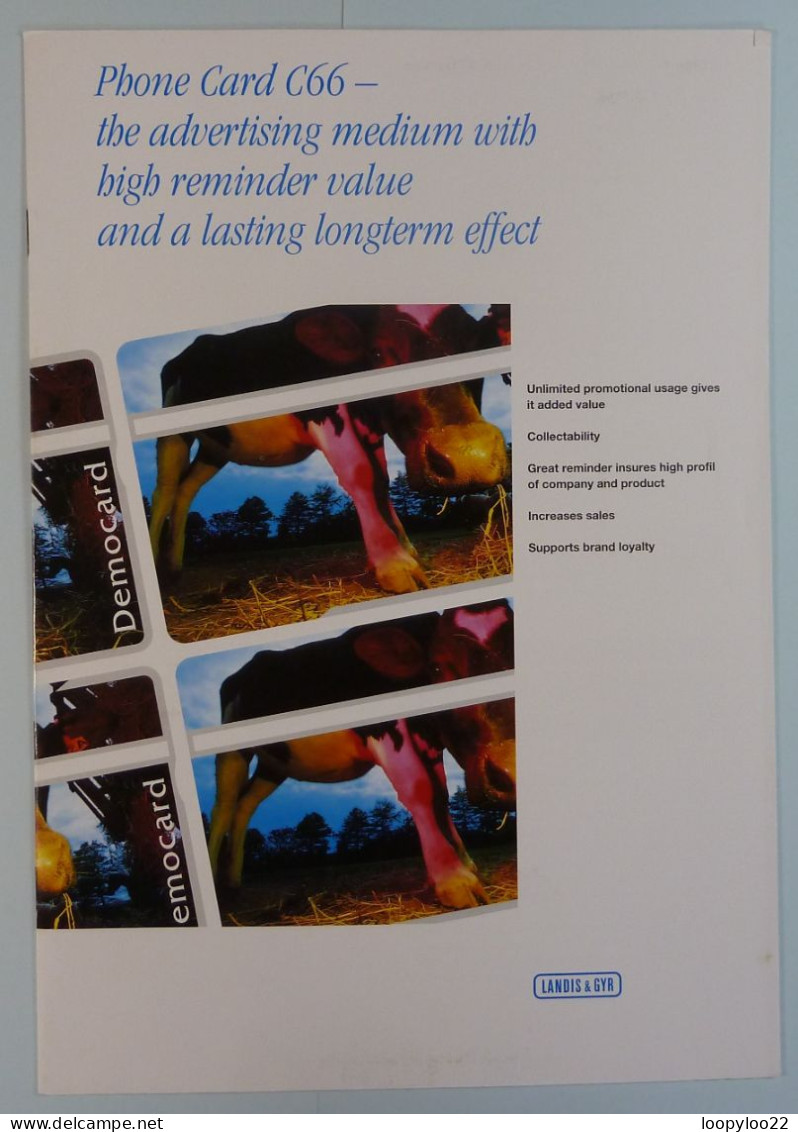 SWITZERLAND - L&G - Democard - Big Nosed Cow - Phonecard C66 - Mint In Original Folder - Switzerland