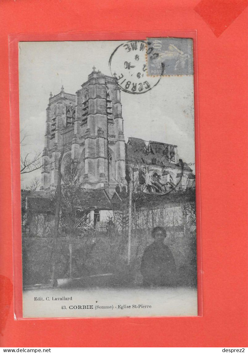 80 CORBIE Cpa Animée Eglise Saint Pierre        43 Edit Lavallard - Corbie