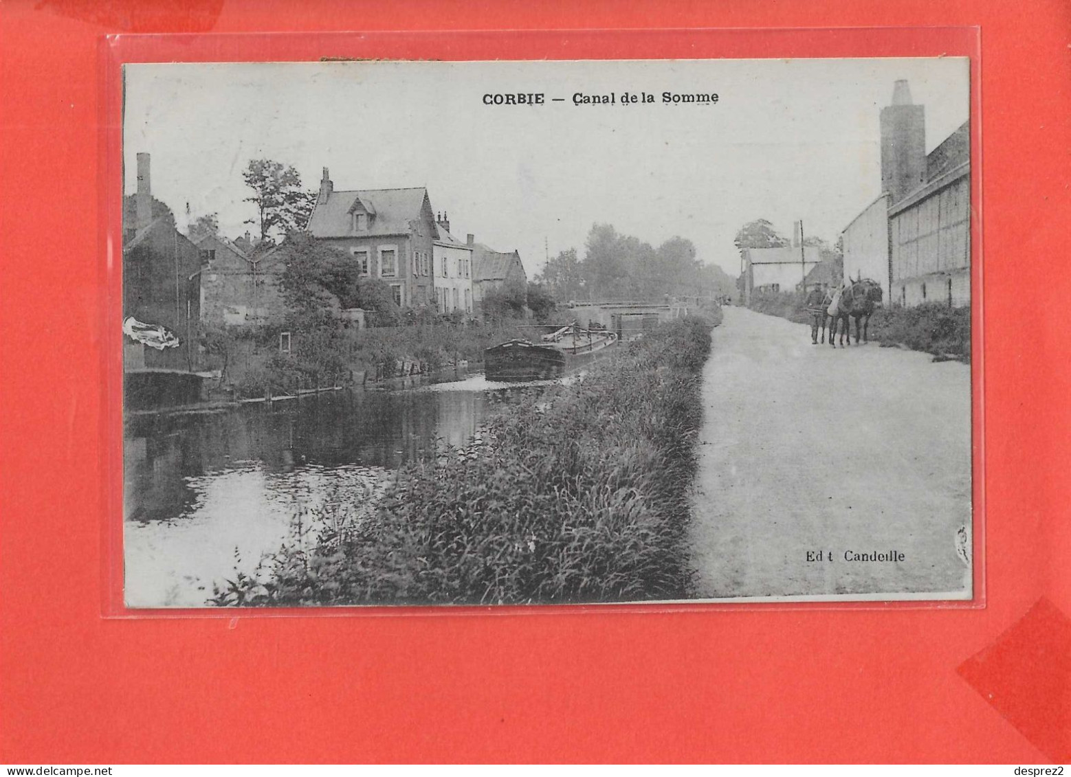 80 CORBIE Cpa Animée Canal De La Somme         Edit Candeille - Corbie