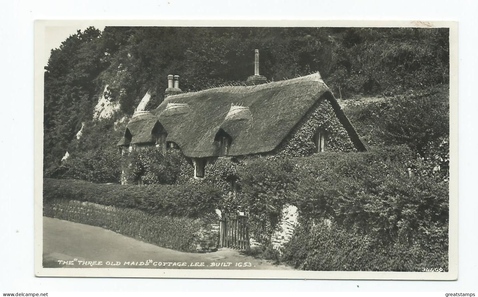 Postcard Devon Rp Lee Village The Three Old Maids Cottage Unused - Other & Unclassified