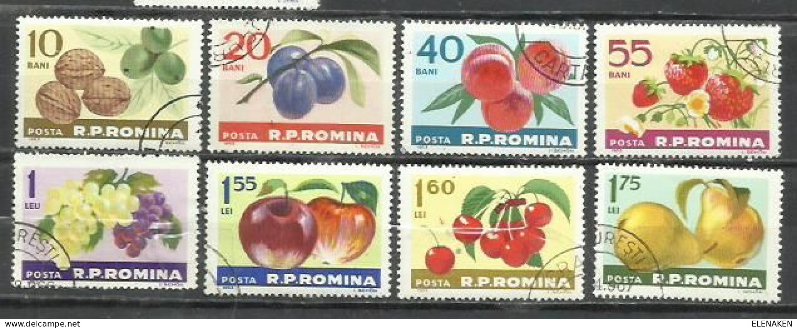 7531C-SERIE COMPLETA RUMANIA 1963 FRUTAS 1929/1936 VEGETACION NATURALEZA. - Oblitérés