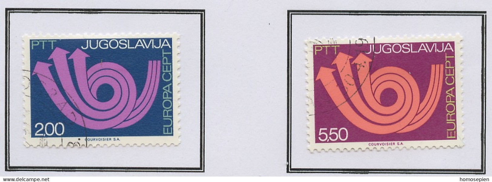 Europa CEPT 1973 Yougoslavie - Jugoslawien - Yugoslavia Y&T N°1390 à 1391 - Michel N°1507 à 1508 (o) - 1973