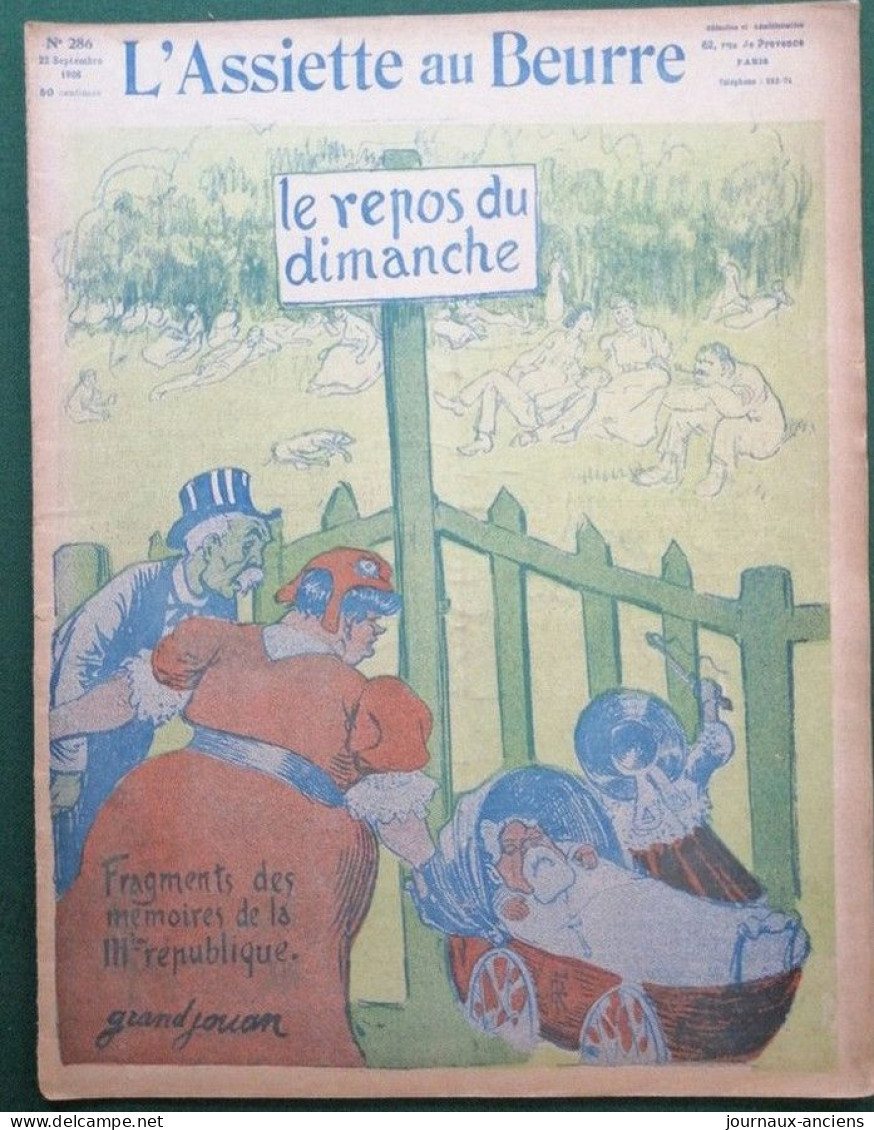 1906 Revue Ancienne " L'ASSIETTE AU BEURRE " N° 286 - GRANDJOUAN - LE REPOS DU DIMANCHE .... - 1900 - 1949