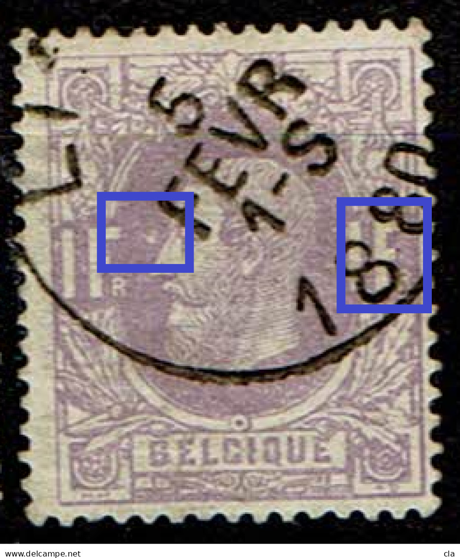 36   Obl  LCV 4  Point Blanc Nez Et Nuée F Droit - 1869-1883 Leopold II.