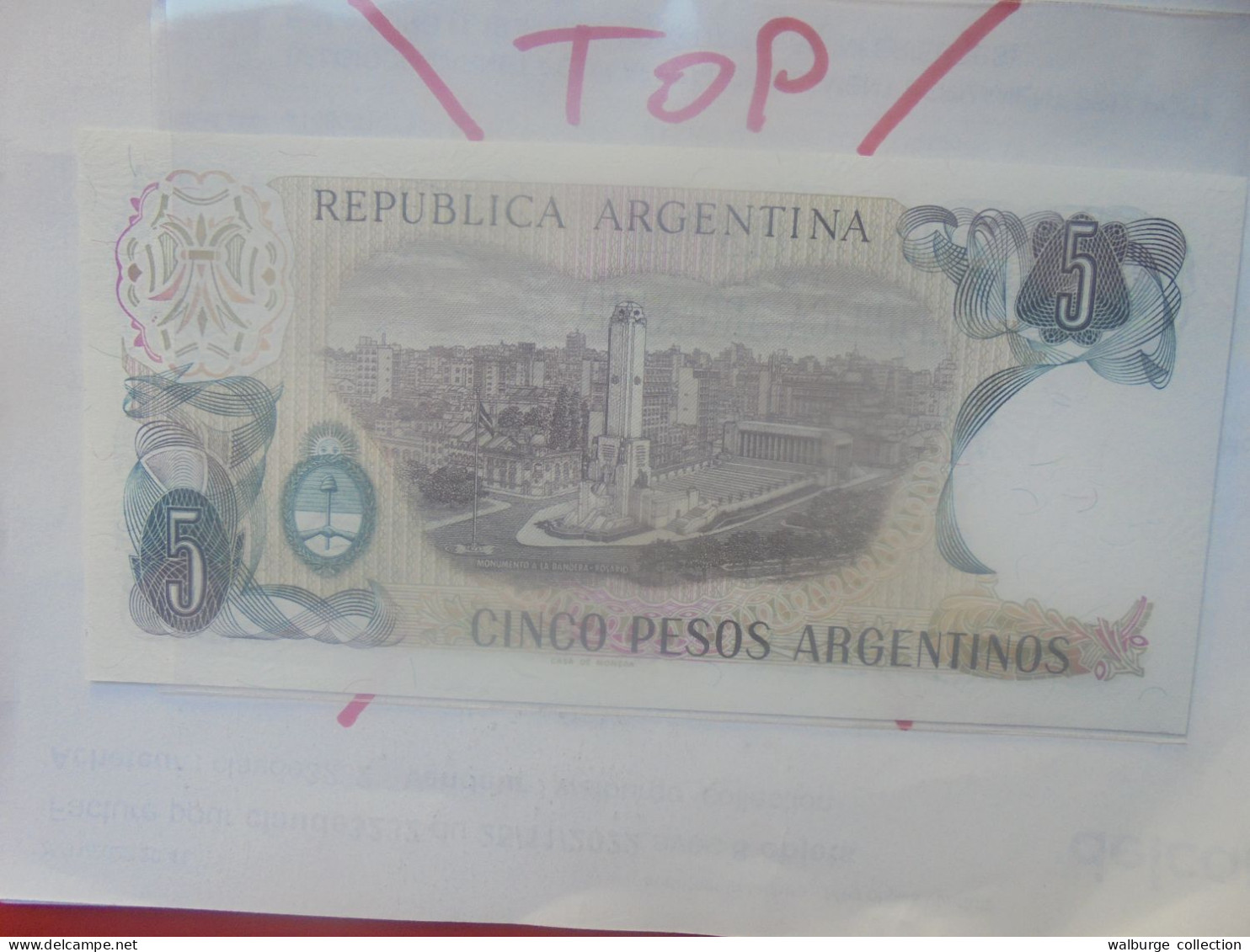 ARGENTINE 5 PESOS ND (1983-84) Neuf (B.33) - Argentinien