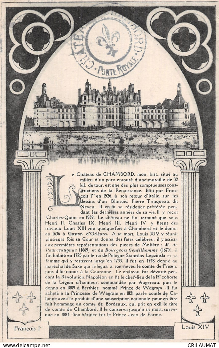 41-CHAMBORD LE CHÂTEAU-N°5164-A/0377 - Chambord