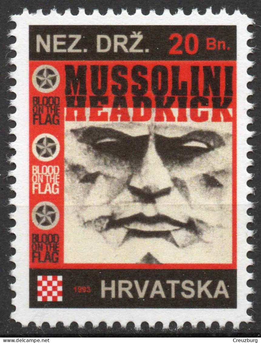 Mussolini Headkick - Briefmarken Set Aus Kroatien, 16 Marken, 1993. Unabhängiger Staat Kroatien, NDH. - Croatie