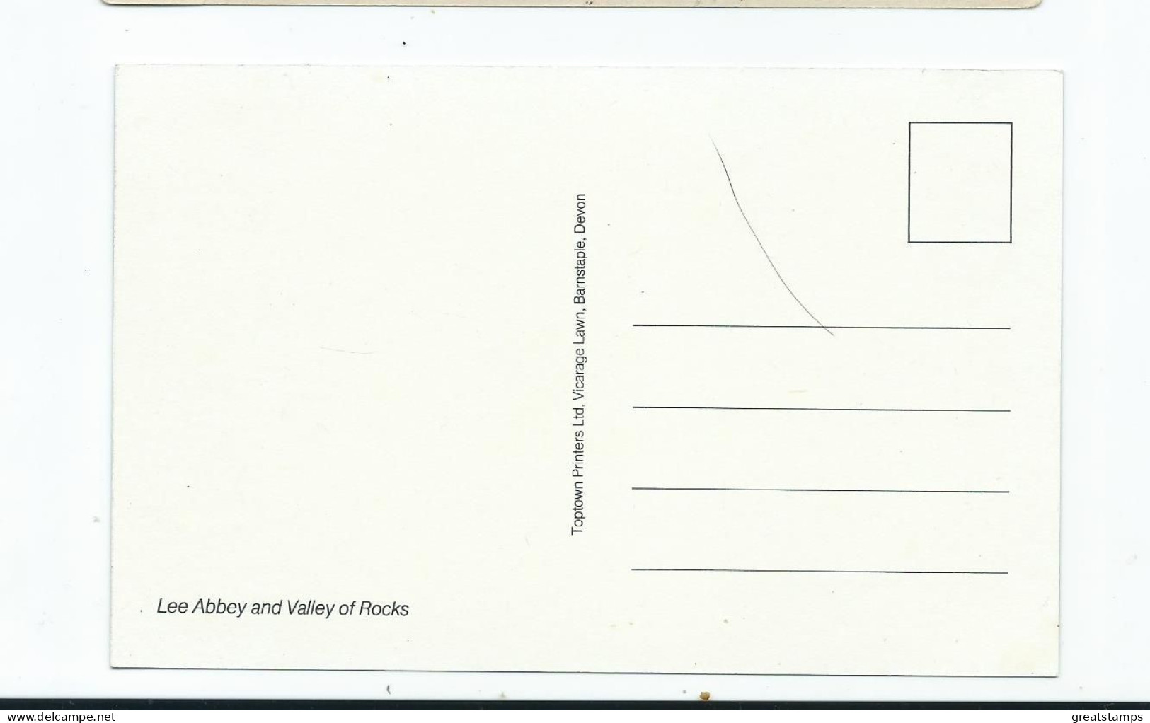 Postcard Devon Lee Abbey And Valley Of Rocks Unused Toptown Printers - Other & Unclassified
