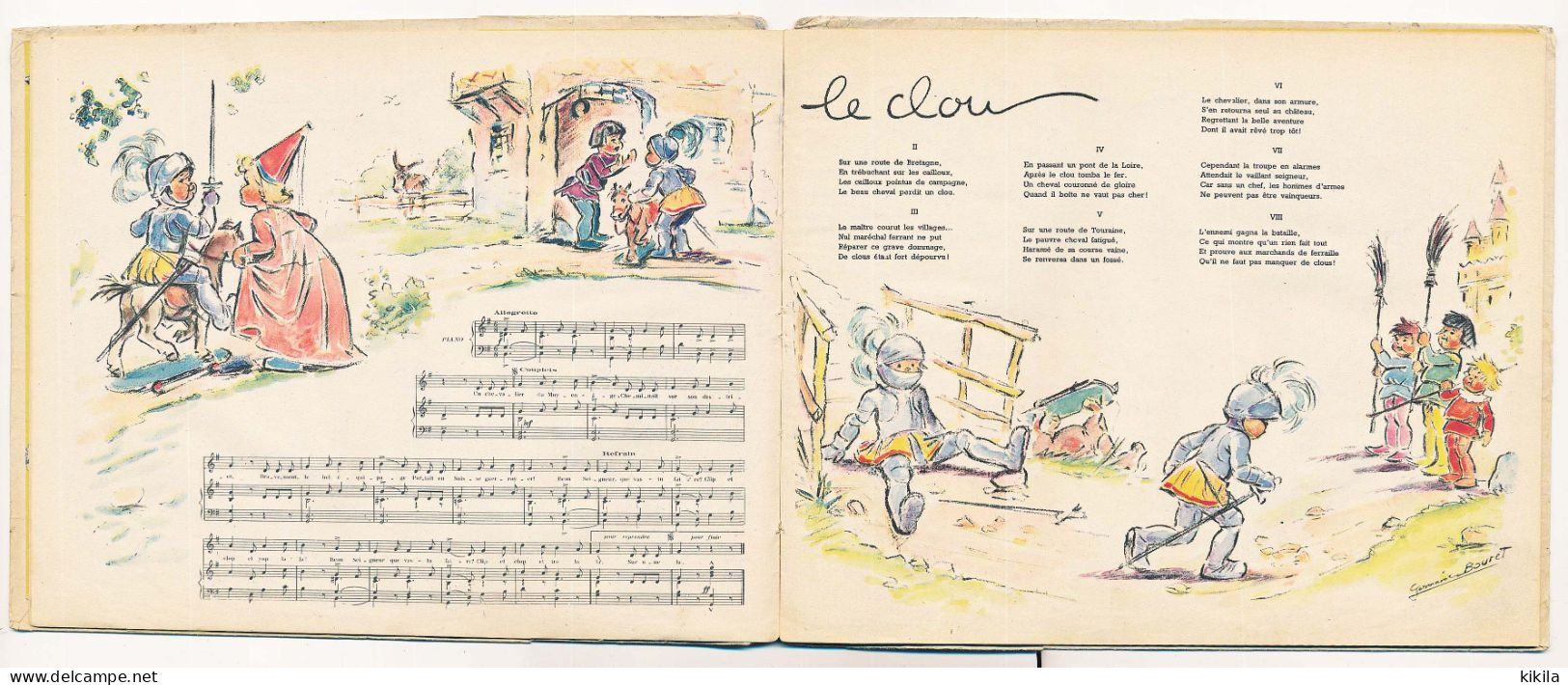 Livre Illustré Par GERMAINE BOURET CHANSONS DU PRINTEMPS DE LA VIE Musique Paul Durand Paroles Jacques Poterat - Other & Unclassified