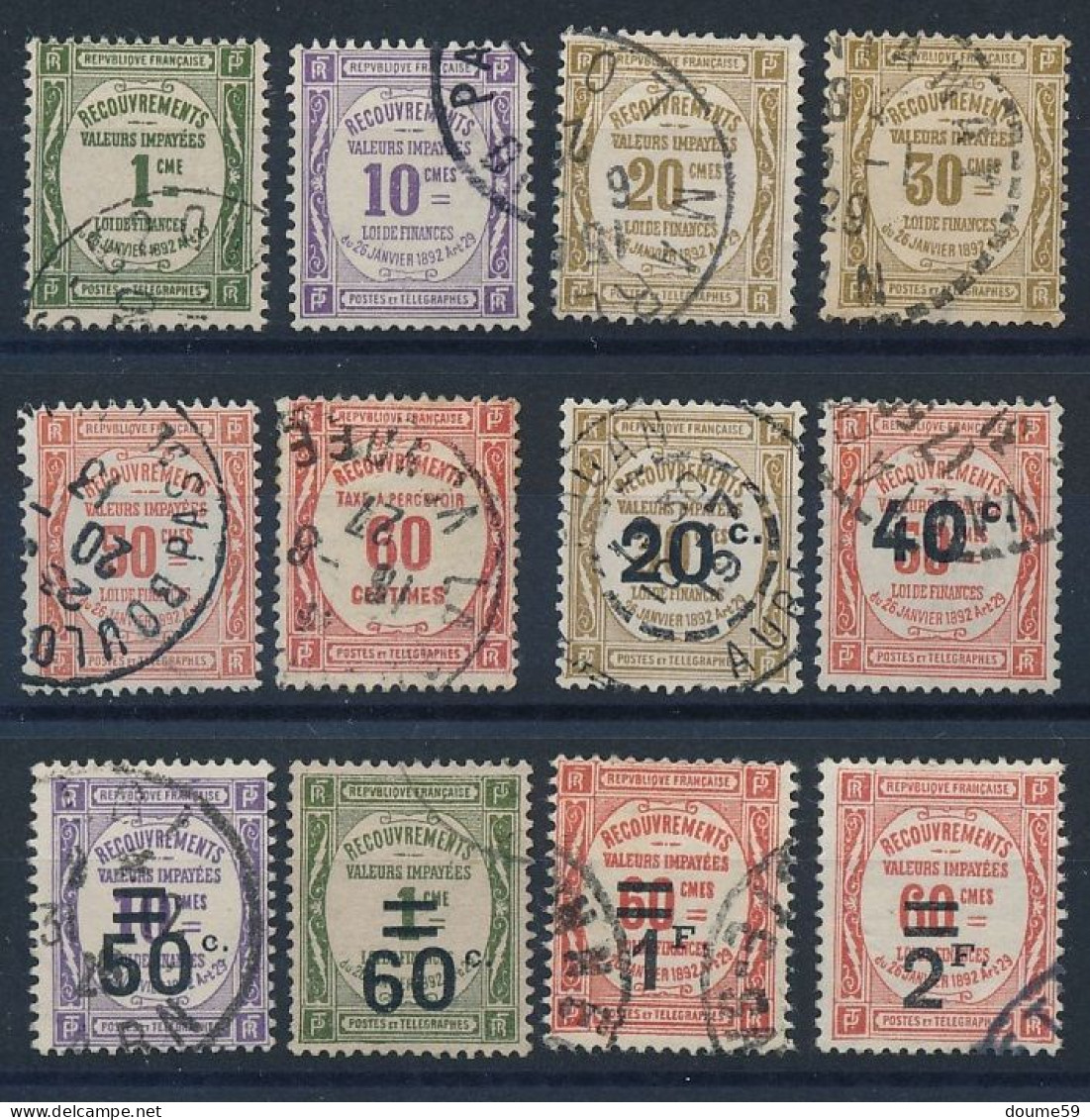 A-731: FRANCE: Taxe N°43/54 Obl - 1859-1959 Afgestempeld