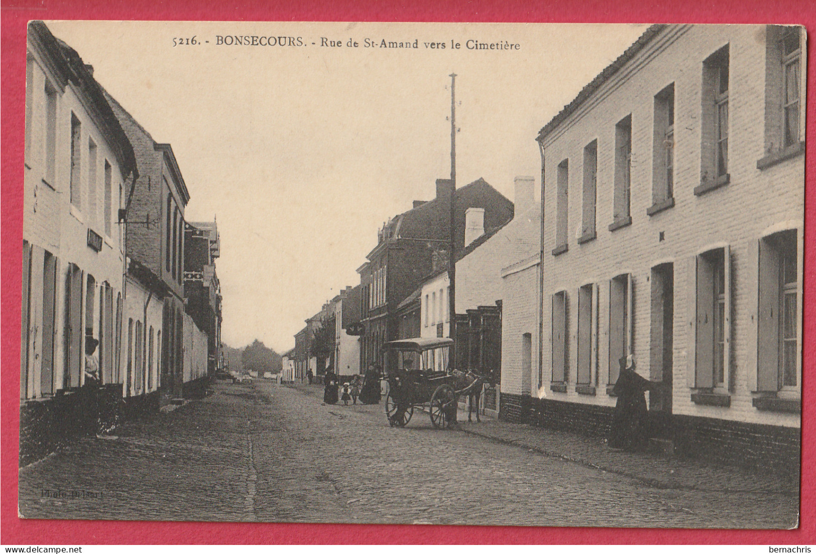 Cp Bonsecours Rue De St Amand Vers Le Cimetière 59 - Autres & Non Classés