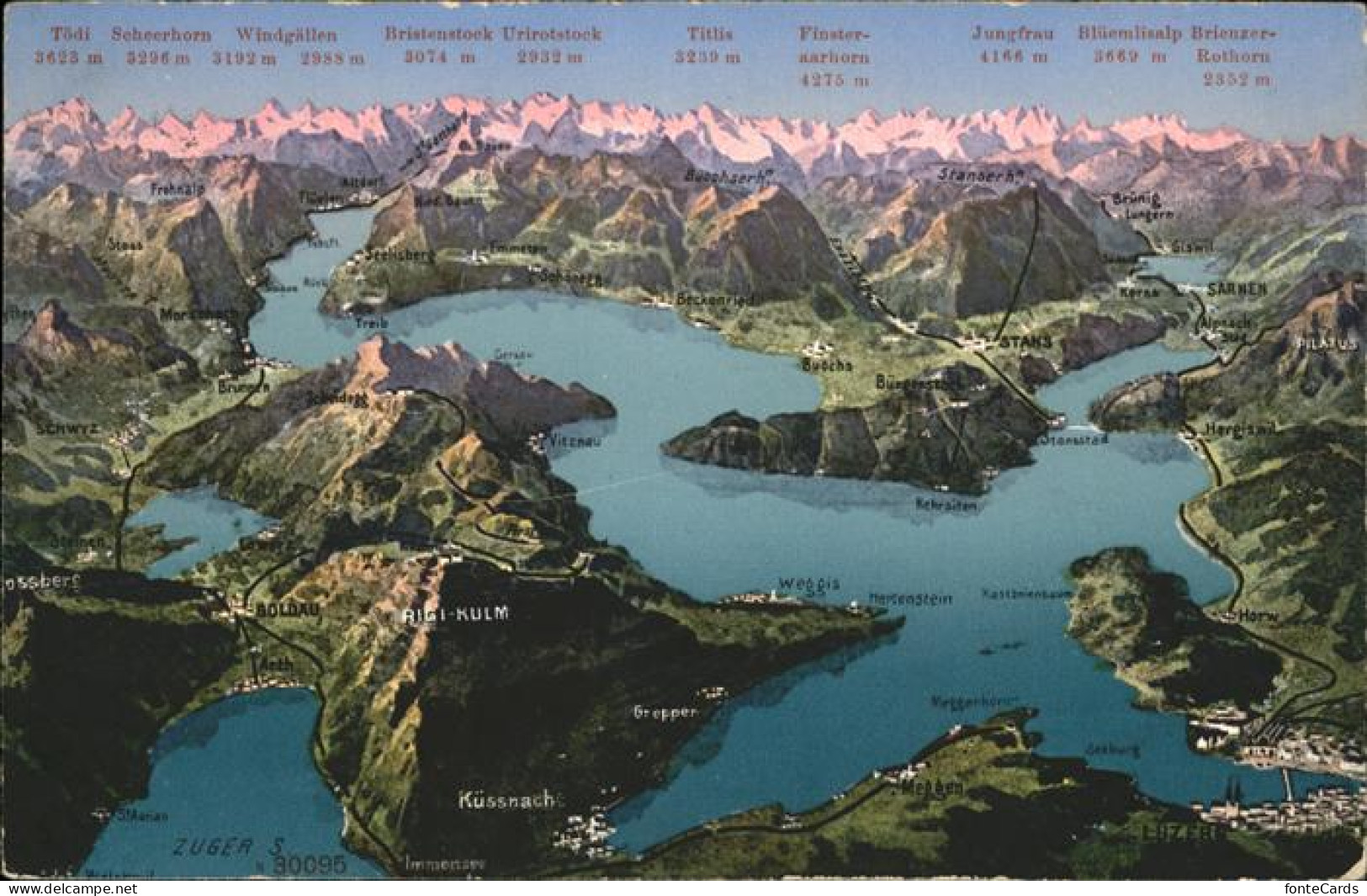 11199599 Vierwaldstaettersee Panoramakarte  - Andere & Zonder Classificatie