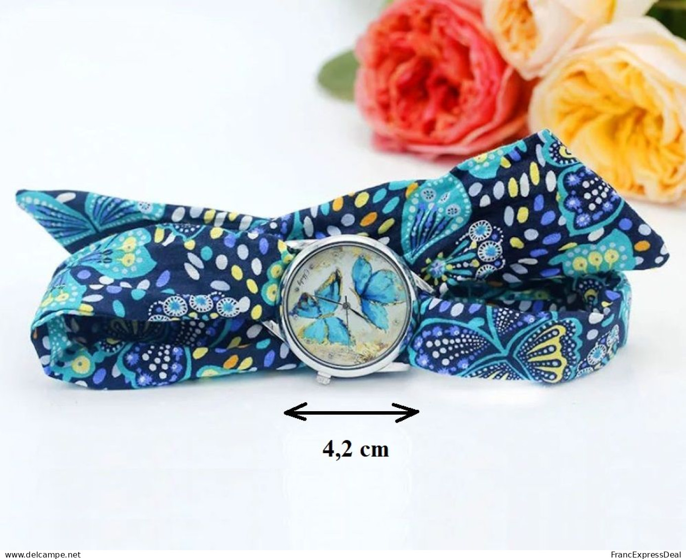 Montre NEUVE Bracelet Foulard - Papillons - Montres Modernes