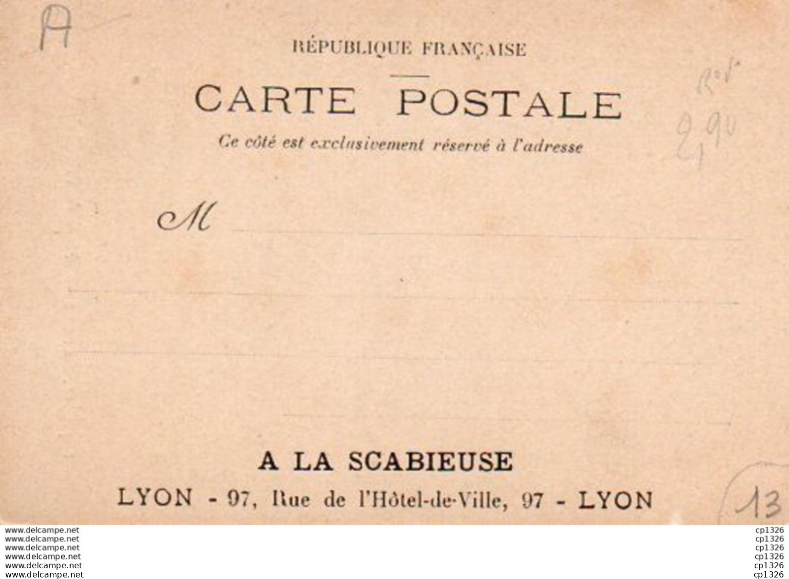 2V11Mx    13 Arles Place De L'Hotel De Ville Pub V° A La Scabieuse Lyon - Arles