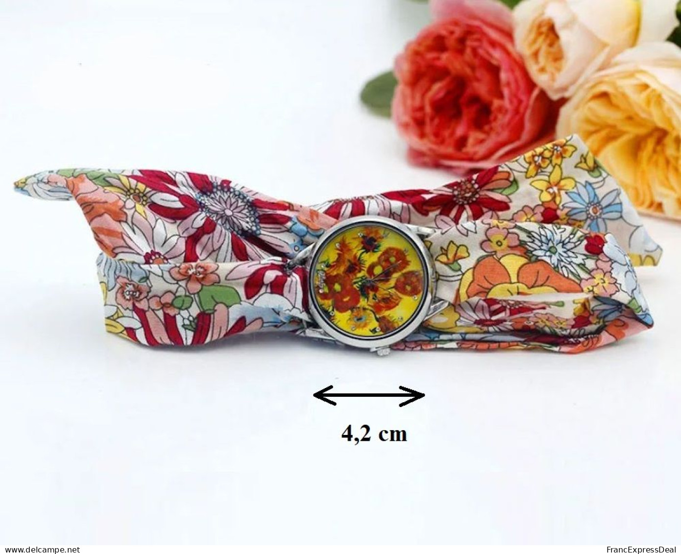 Montre NEUVE Bracelet Foulard - Tournesols Fleurs - Montres Modernes