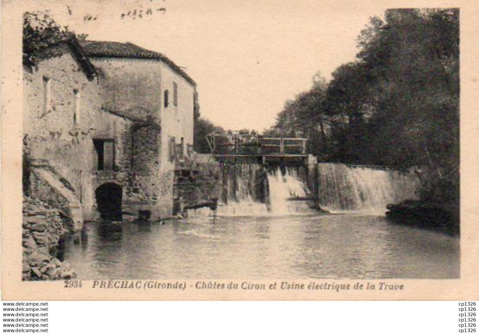 2V11Mx   33 Préchac Chutes Du Ciron Et Usine Electrique De La Trave - Sonstige & Ohne Zuordnung