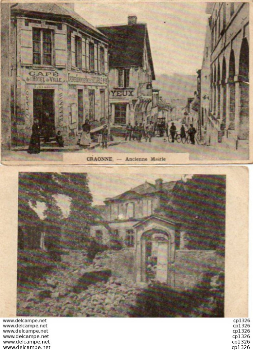 2V5Pu    02 Craonne Ancienne Mairie Et La Cure Lot De 2 Cpa - Craonne