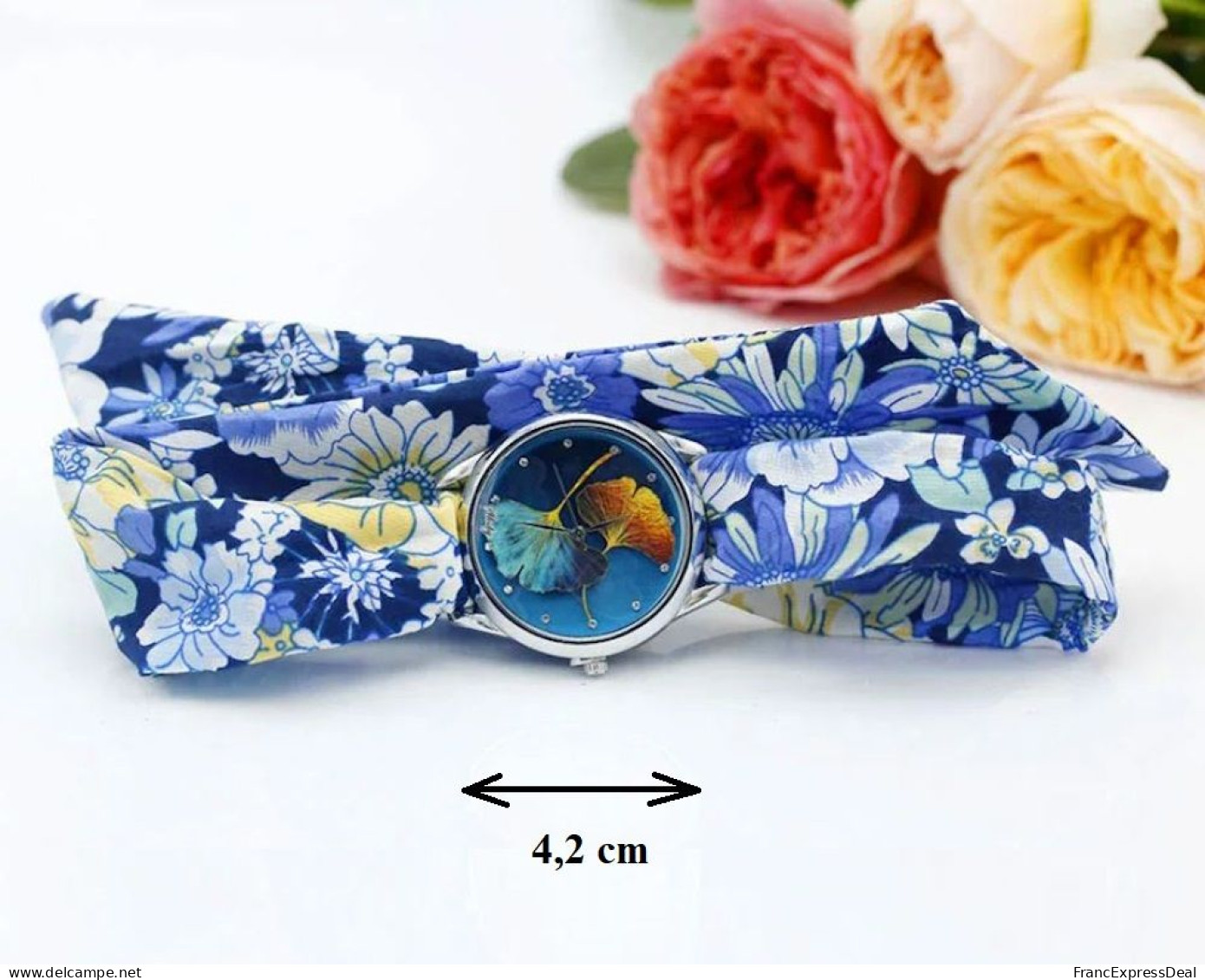 Montre NEUVE Bracelet Foulard - Trèfles - Montres Modernes