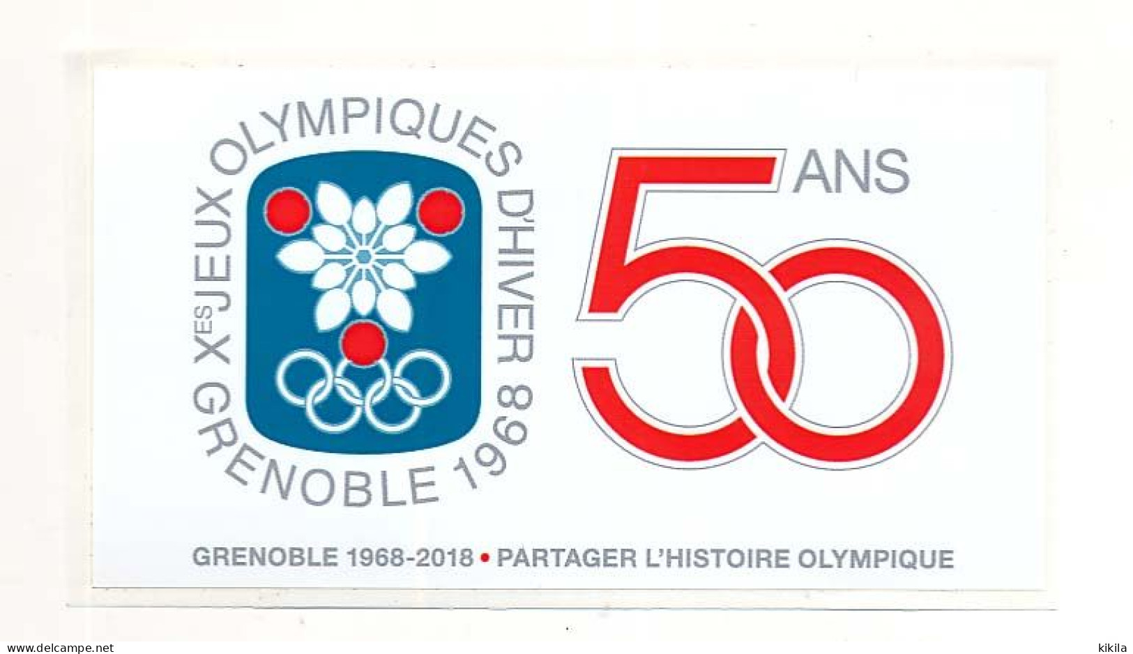 Autocollant  X° Jeux Olympiques D'Hiver De GRENOBLE 1968 Olympic Games 68  50ème Anniversaire - Autres & Non Classés