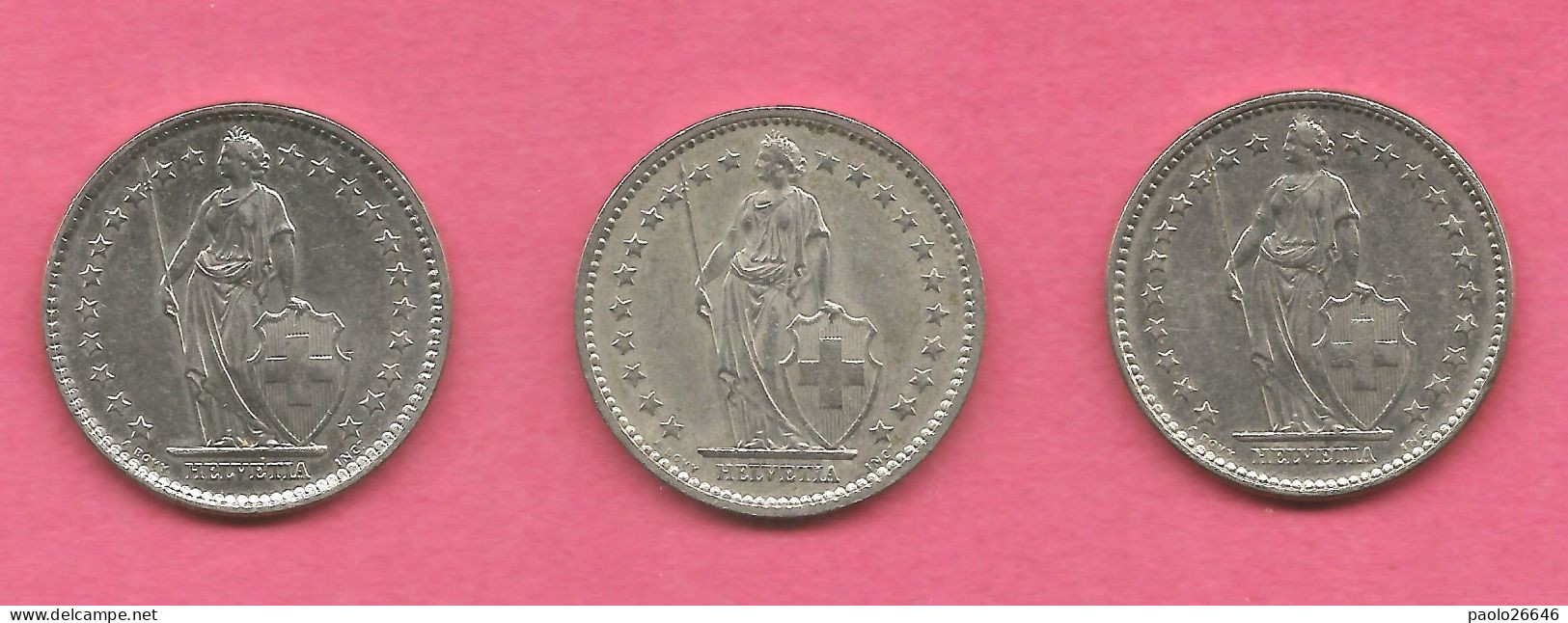 3 Monete Svizzera Da 2 Fr 1972-1974-1978  QFDC - 2 Franken