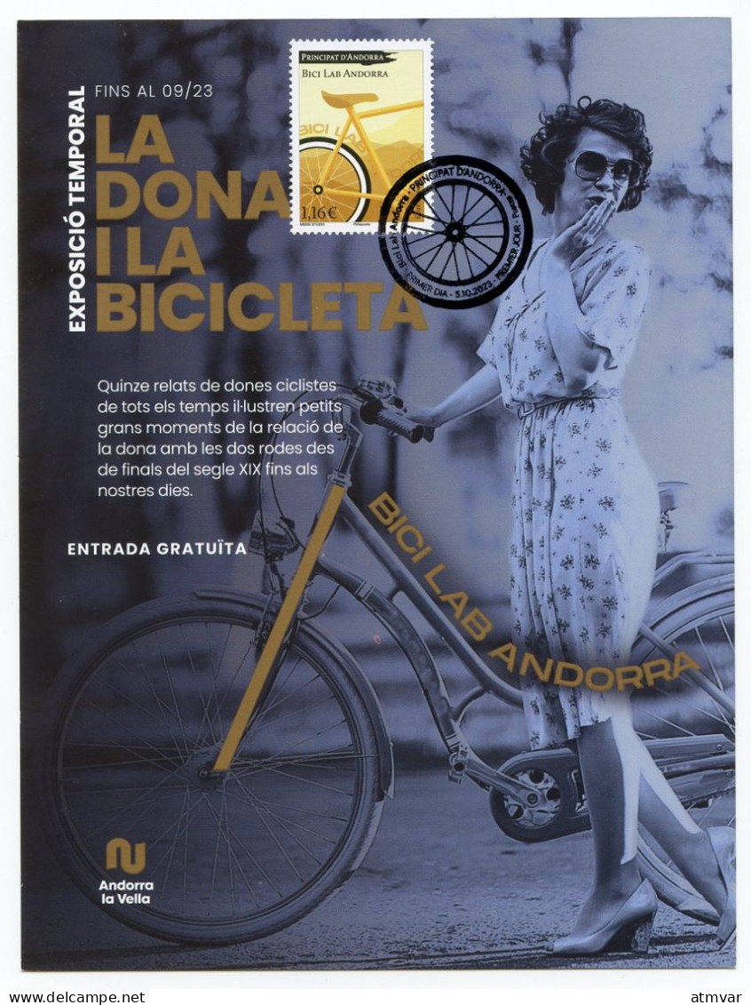 ANDORRA Postes (2023) Carte Maximum Card - Bici Lab Andorra, Bicicleta, Bicyclette, Bicycle, Fahrrad, Fiets - Cartes-Maximum (CM)