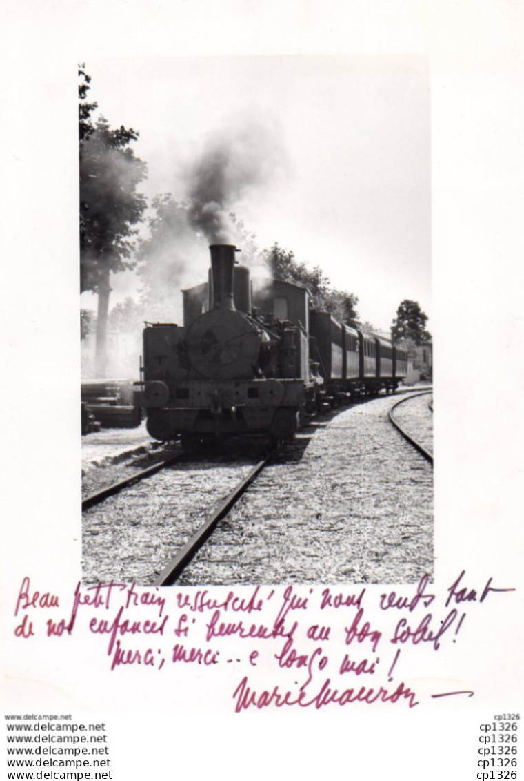 611Or  Photo Glacée Petit Train Des Alpilles Avec Texte Original De Marie Mauron - Eisenbahnen