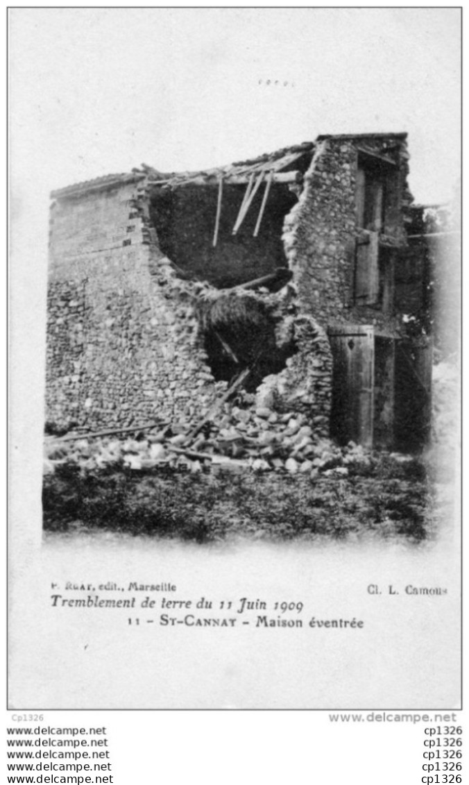 68Cci    13 Saint Cannat Trembement De Terre De 1909 Maison éventrée - Roquefavour