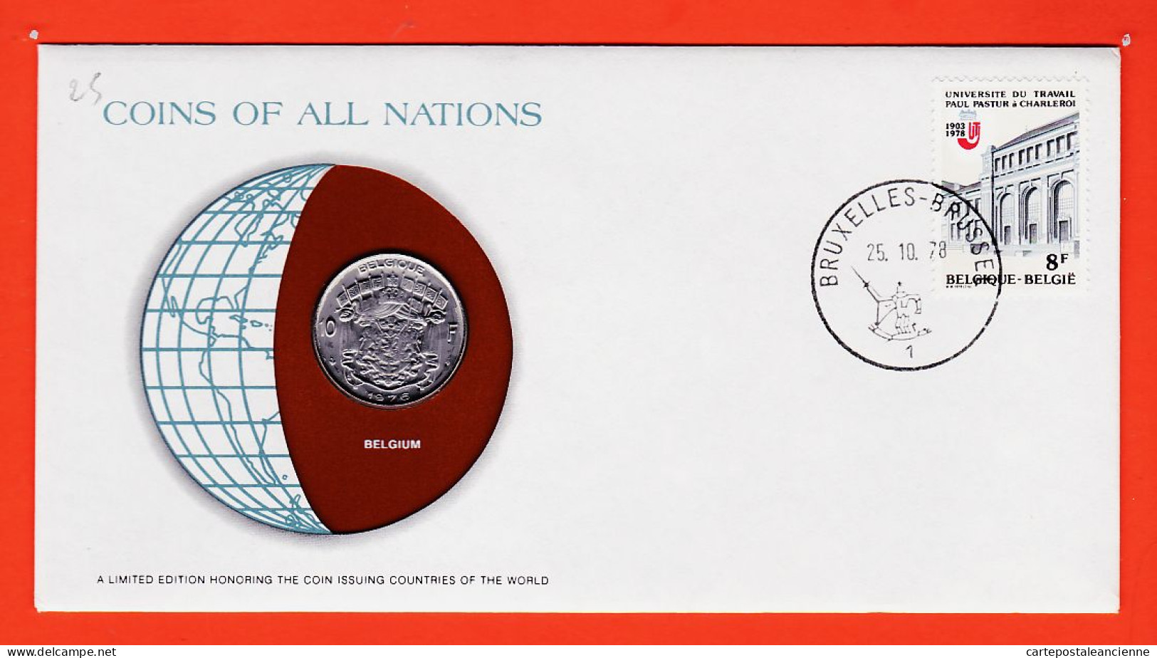 28294 / BELGIUM 10 Franc 1976 Belgique FRANKLIN MINT Coins Nations Coin Ltd Edition Enveloppe Numismatique Numiscover - 10 Frank