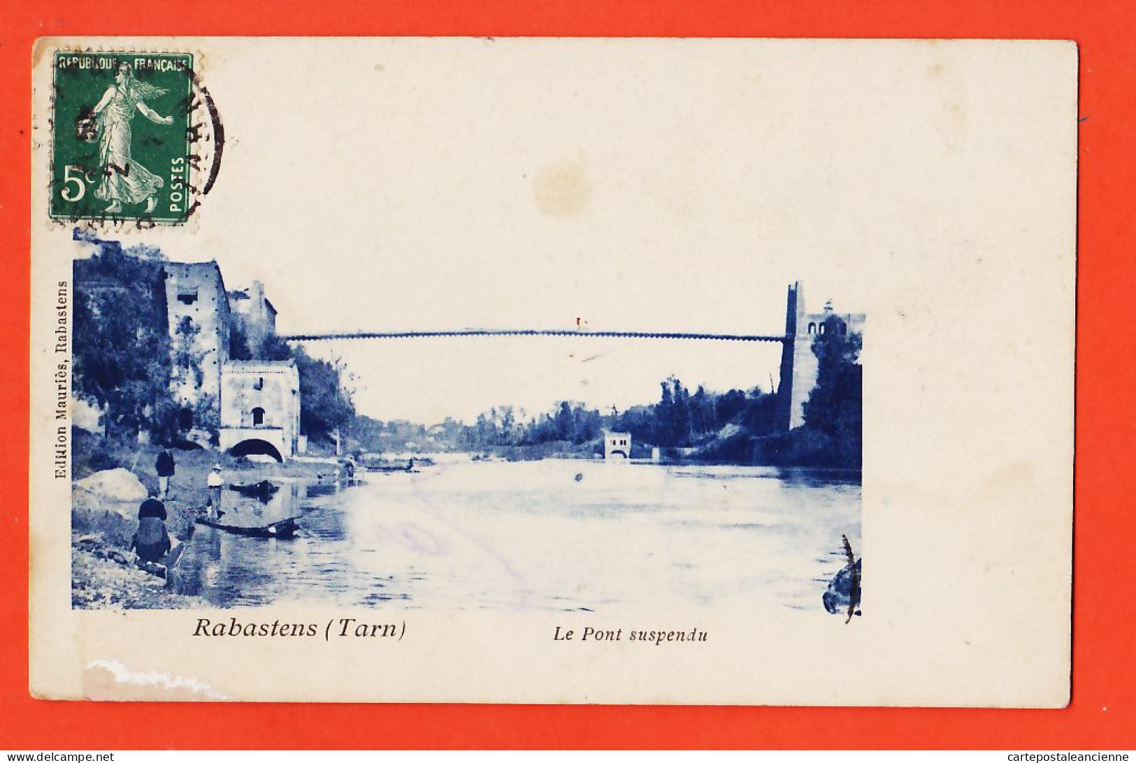 28359 / RABASTENS 81-Tarn Le Pont Suspendu 1912 à Henri ARDOISE Café Du Centre Valéries Edition MAURIES - Rabastens