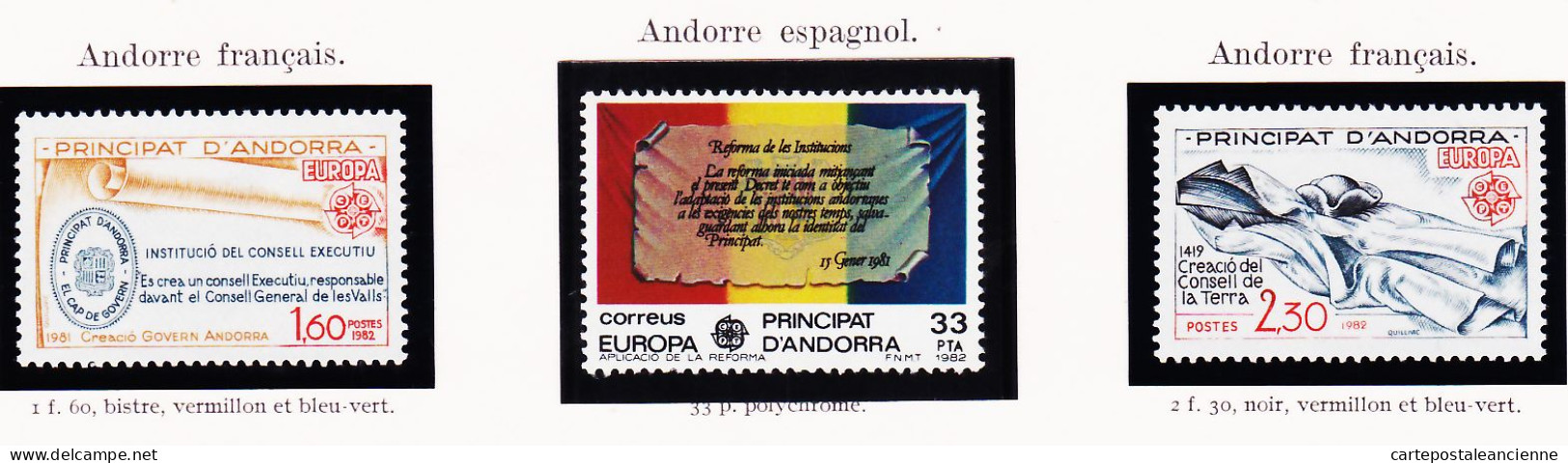 28243 / CEPT EUROPA 1982 Principat D'ANDORRA Principauté Andorre Y-T N° 147 300 301 Michel N° 321 322 ** MNH C.E.P.T - 1982