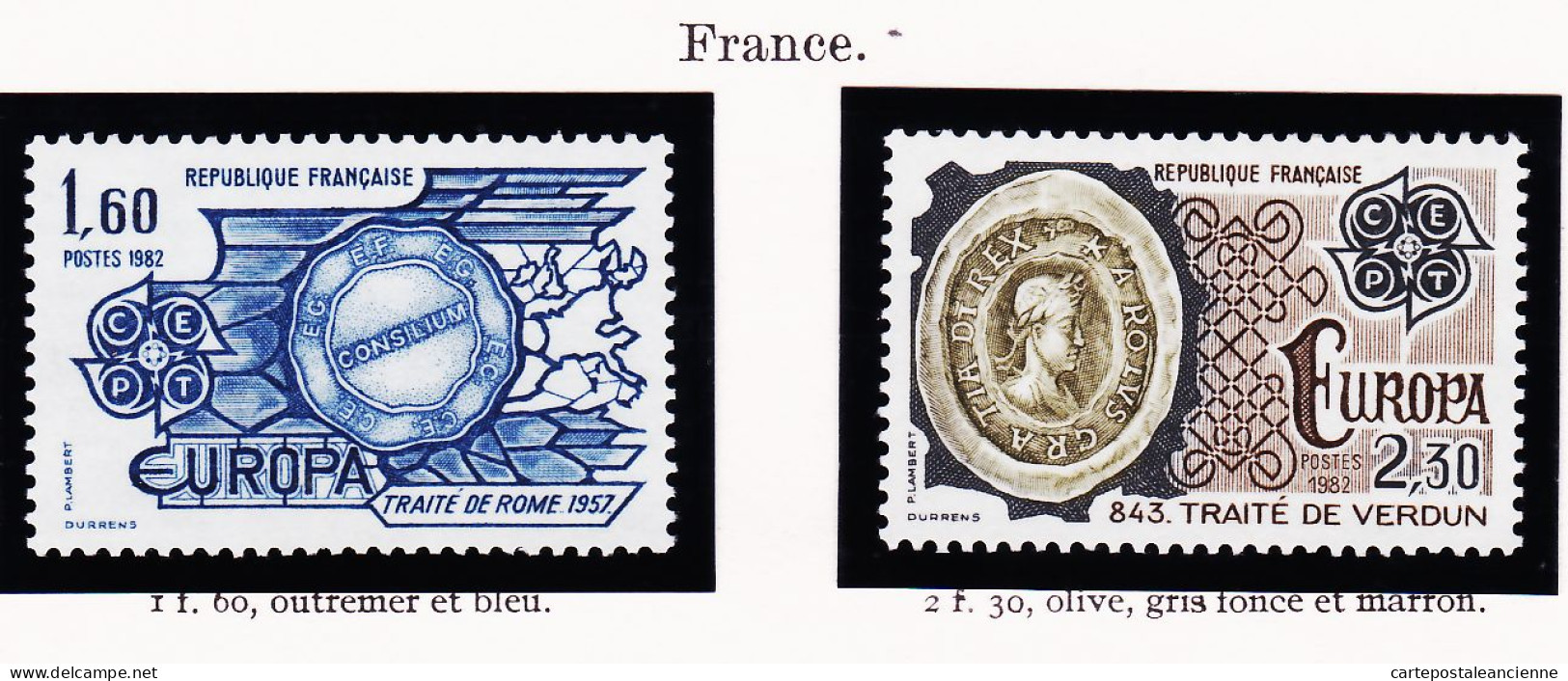 28246 / CEPT EUROPA 1982 FRANCE Traité ROME VERDUN Yvert-Tellier N° 2207 Et 2208 Michel N° 2329 - 2330  ** MNH C.E.P.T - 1982