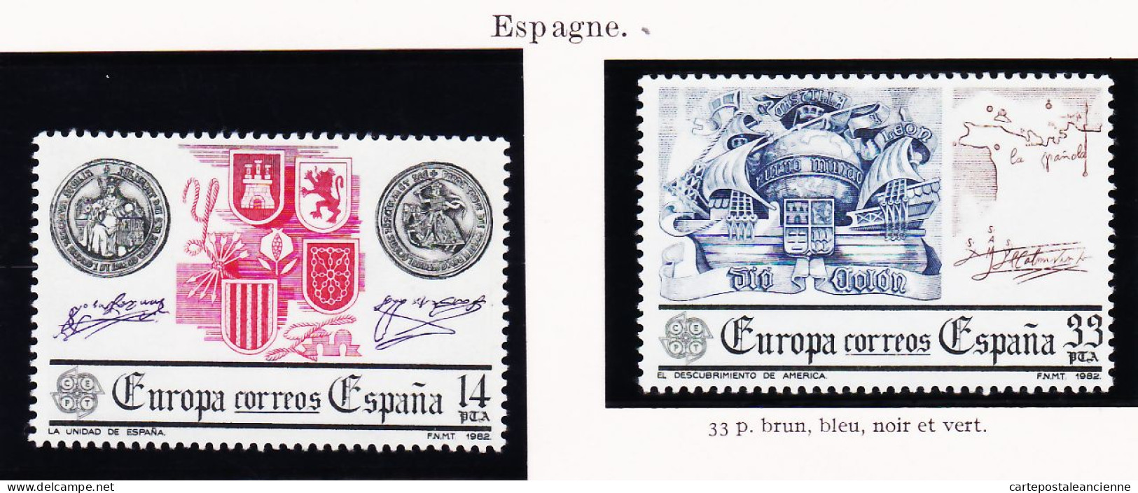 28241 / CEPT EUROPA 1982 ESPAÑA Espagne Yvert-Tellier N° 2285 Et 2286 Michel N° 2657 Et 2658  ** MNH C.E.P.T - 1982