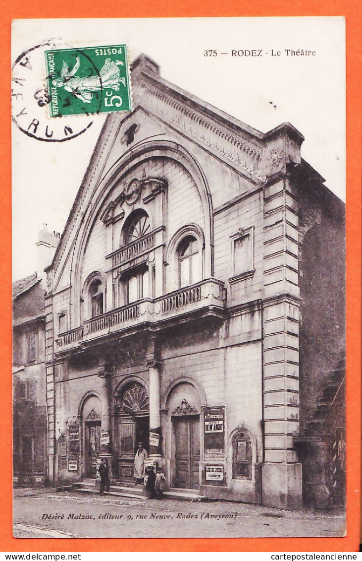 28481 / ⭐ ◉ RODEZ 12-Aveyron Theatre Façade Entrée Côté Rue 1909-Elise ARDOISE Collège Jeunes Filles Albi-Desiré MALZAC  - Rodez