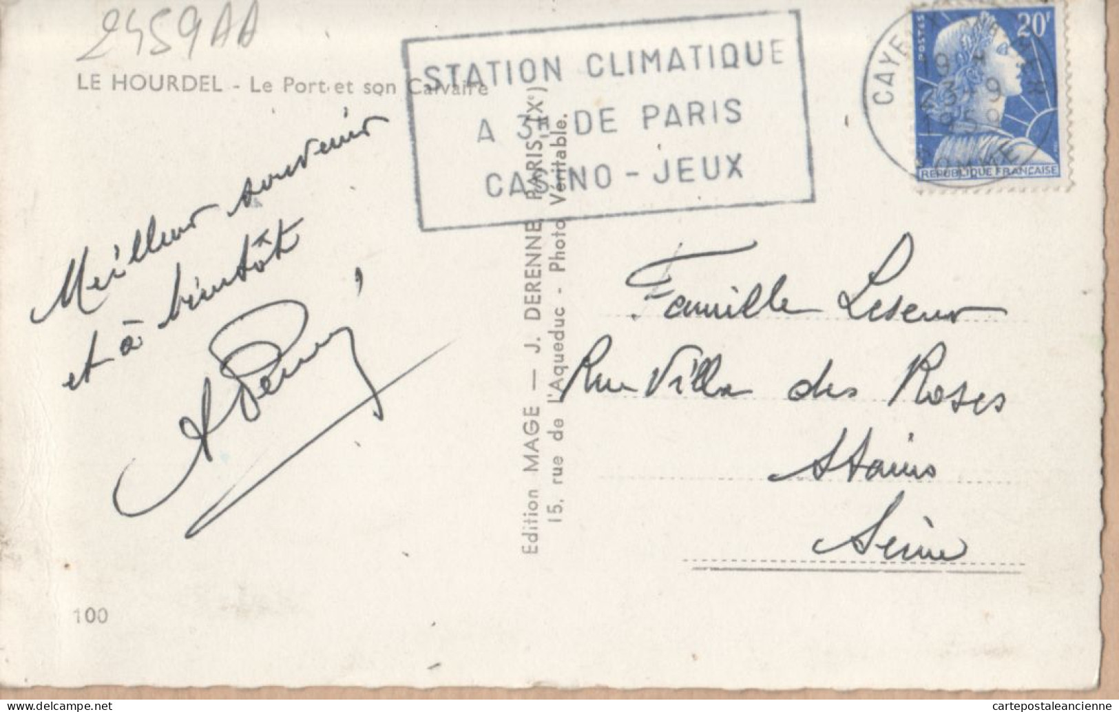 28023 / LE HOURDEL 80-Somme Port Quai Et CALVAIRE Flamme Poste 23.09.1959 à LESEUR Stains - MAGE DERENNE 100 - Le Hourdel