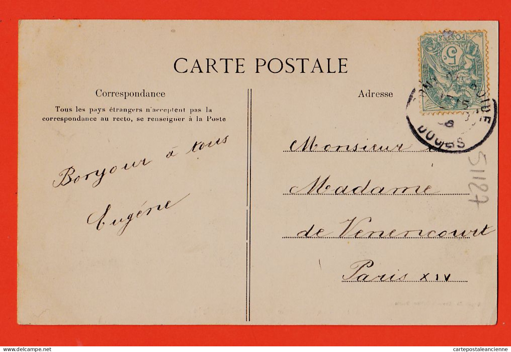 28152 / Rare SAINT-HYPPOLYTE St 25-Doubs Vue Générale 1906 à De VENENCOURT Paris XIVCliché Ch. SIMON Maîche - Saint Hippolyte