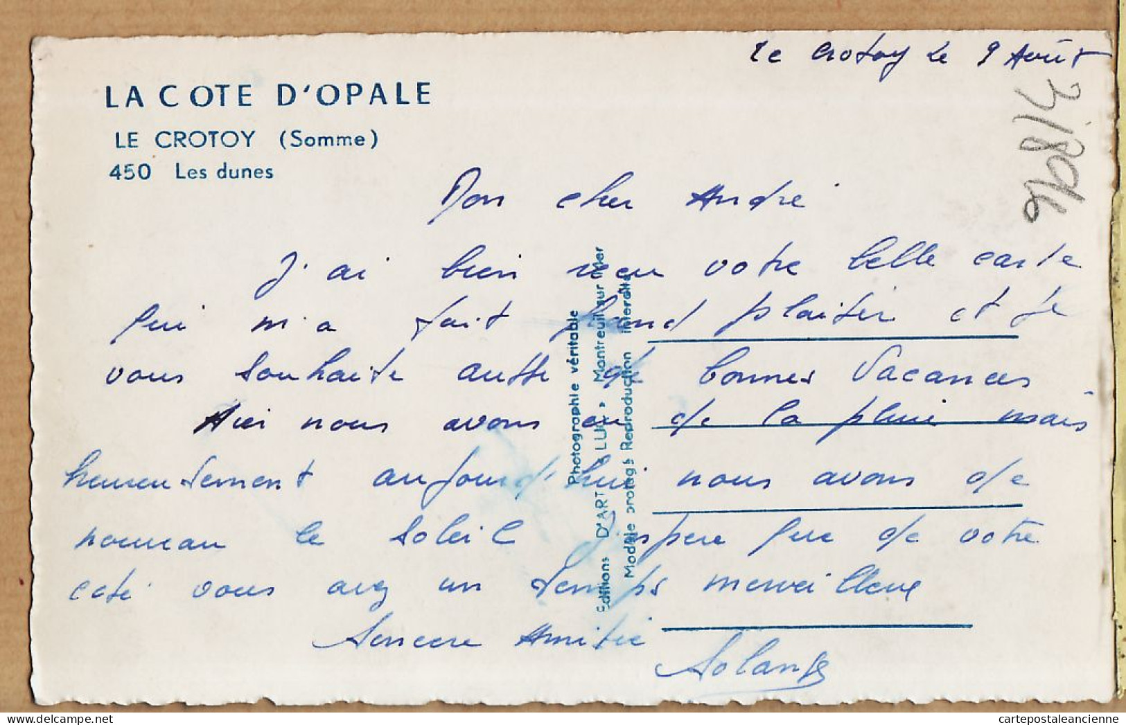 28001 / LE CROTOY 80-Somme Les Dunes La Cote D'Opale 1950s Photographie Véritable ART LUC 450 - Le Crotoy