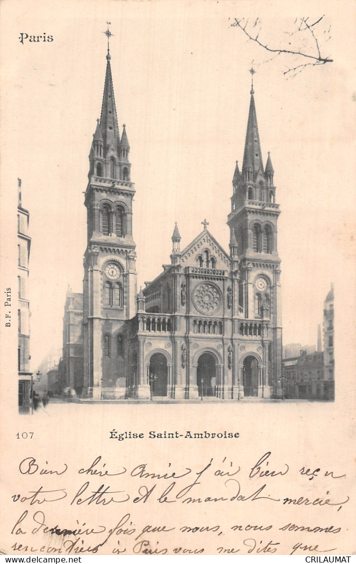 75-PARIS EGLISE SAINT AMBROISE-N°5166-F/0201 - Kerken