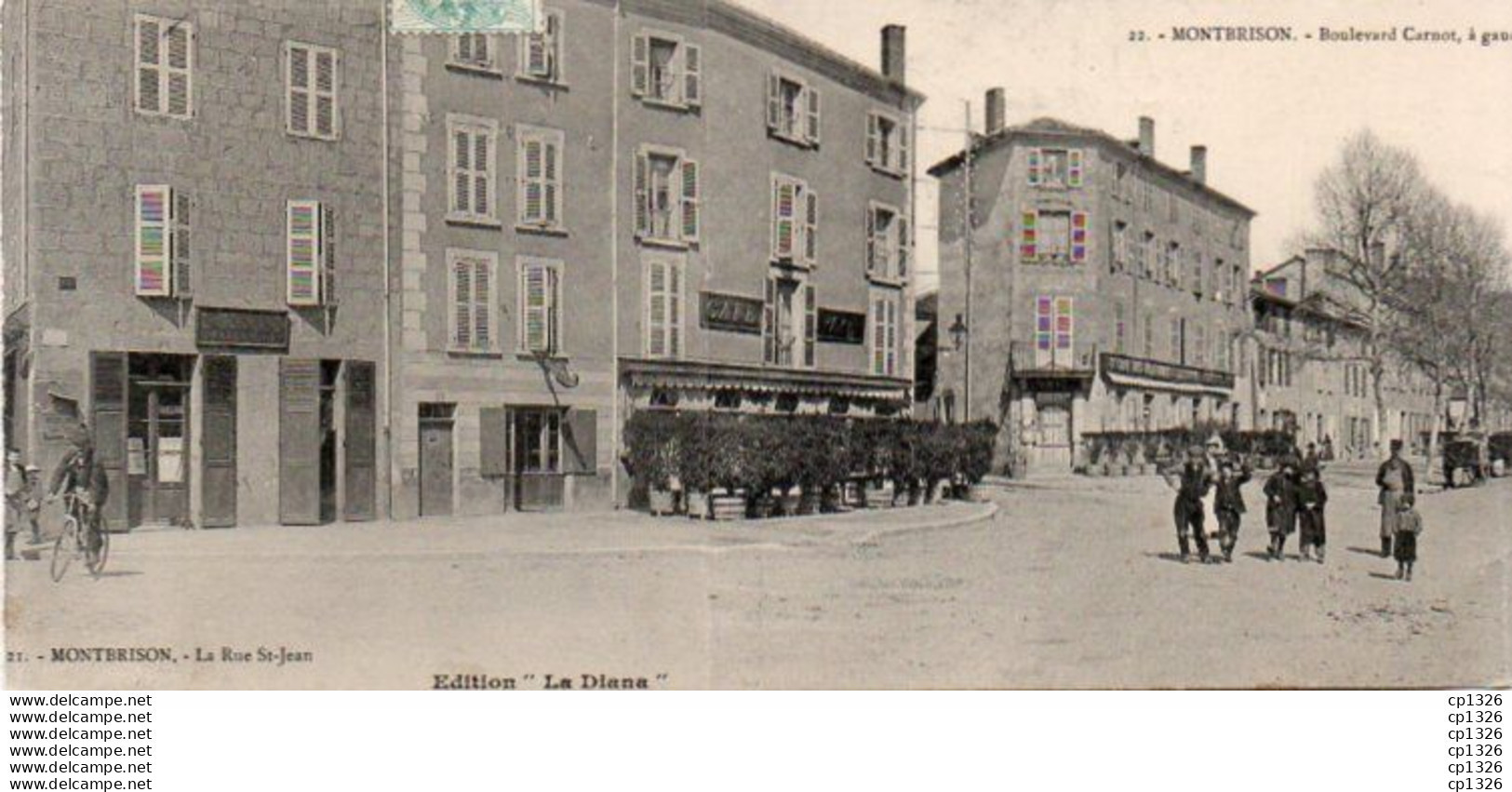 2V5Pu   42 Montbrison Rare Trés Grande Carte Panoramique (55cm X 9cm) Découpée Et Envoyée En 3 Fois - Montbrison