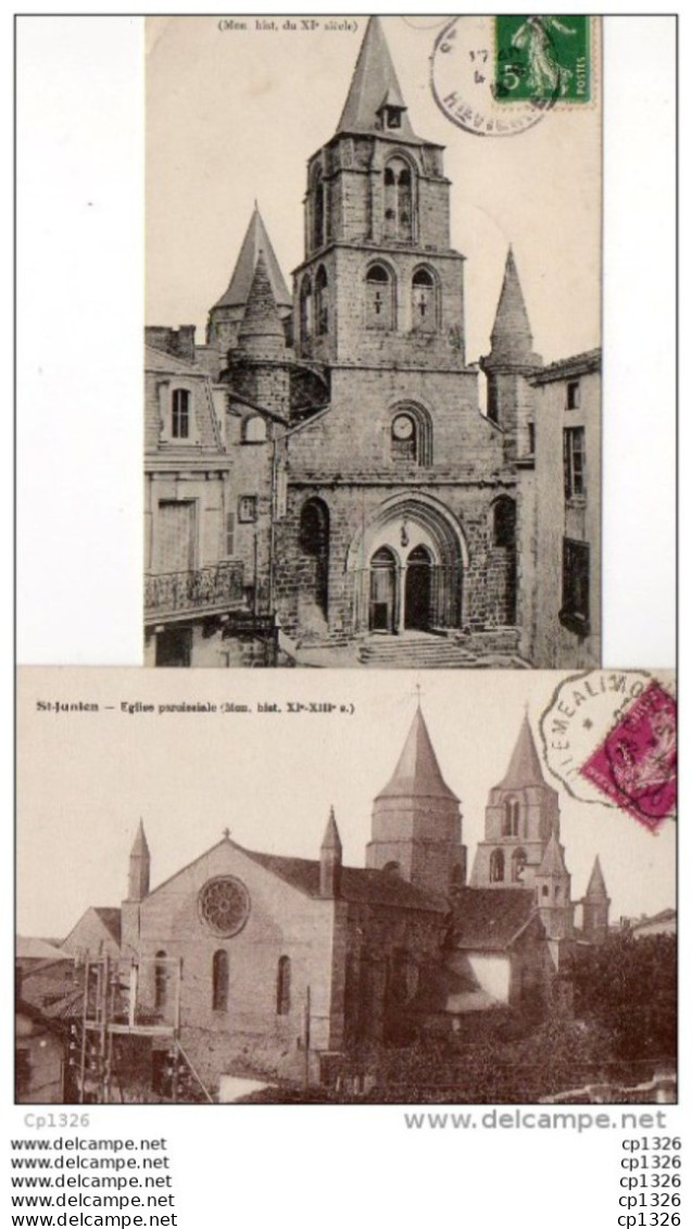 59Cc   87 Saint Junien Lot De 2 Cpa De L'église - Saint Junien