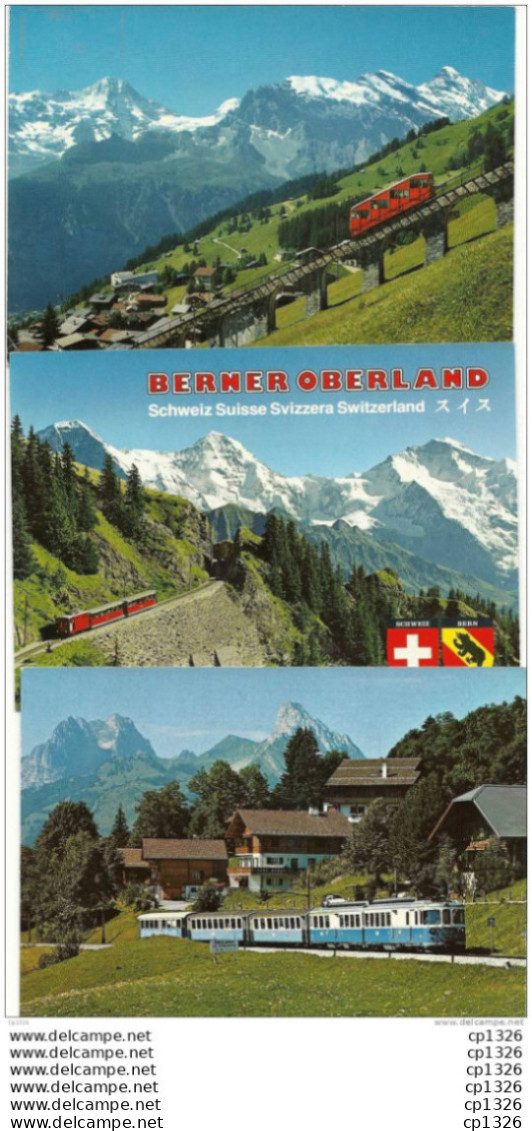 10dito  LOT DE 3 CP TRAINS DE MONTAGNE - Treni