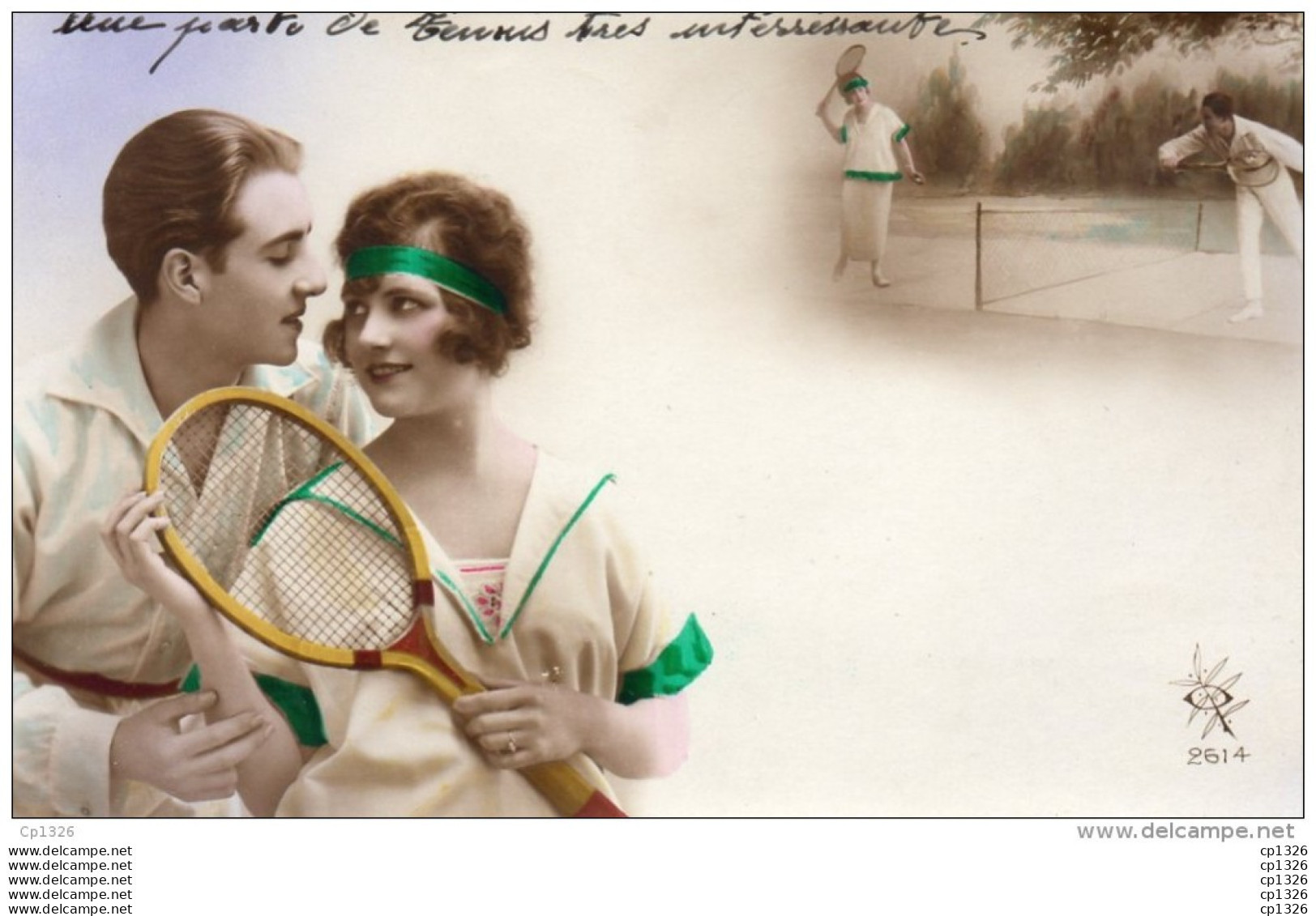 55Nja   Tennis Sport Couple Raquette Court - Tennis