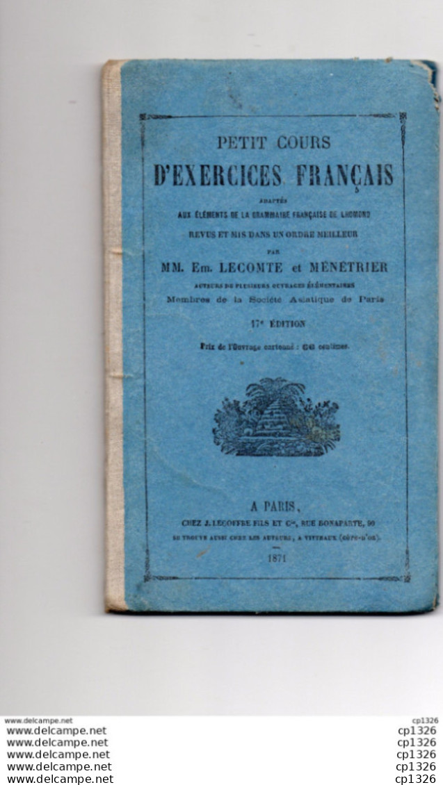 7z Petit Cours D'exercices Français Grammaire Petit Manuel De 1871 - 12-18 Ans