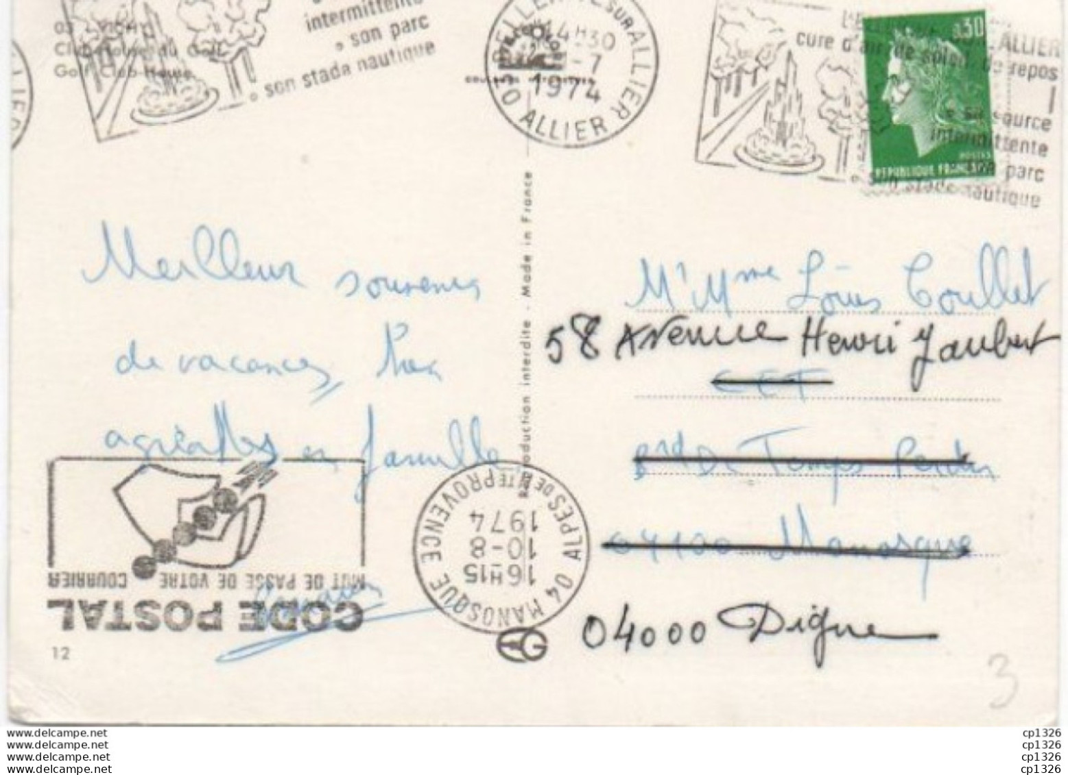 3V11Ch   Carte Flammes Tampons Courrier Adresse érronée Renvoyé à La Bonne Adresse - 1961-....