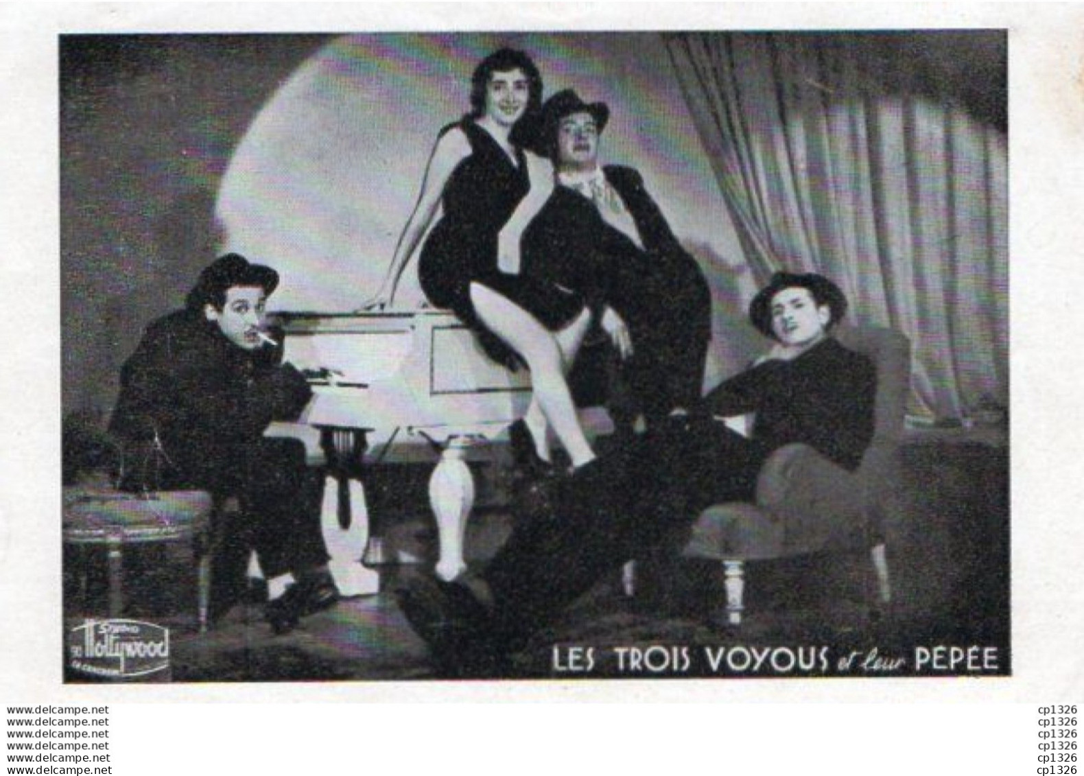 55Nja   Theatre Les 3 Voyous Et Leur Pépée Photo Dédicacée Au Verso - Théâtre