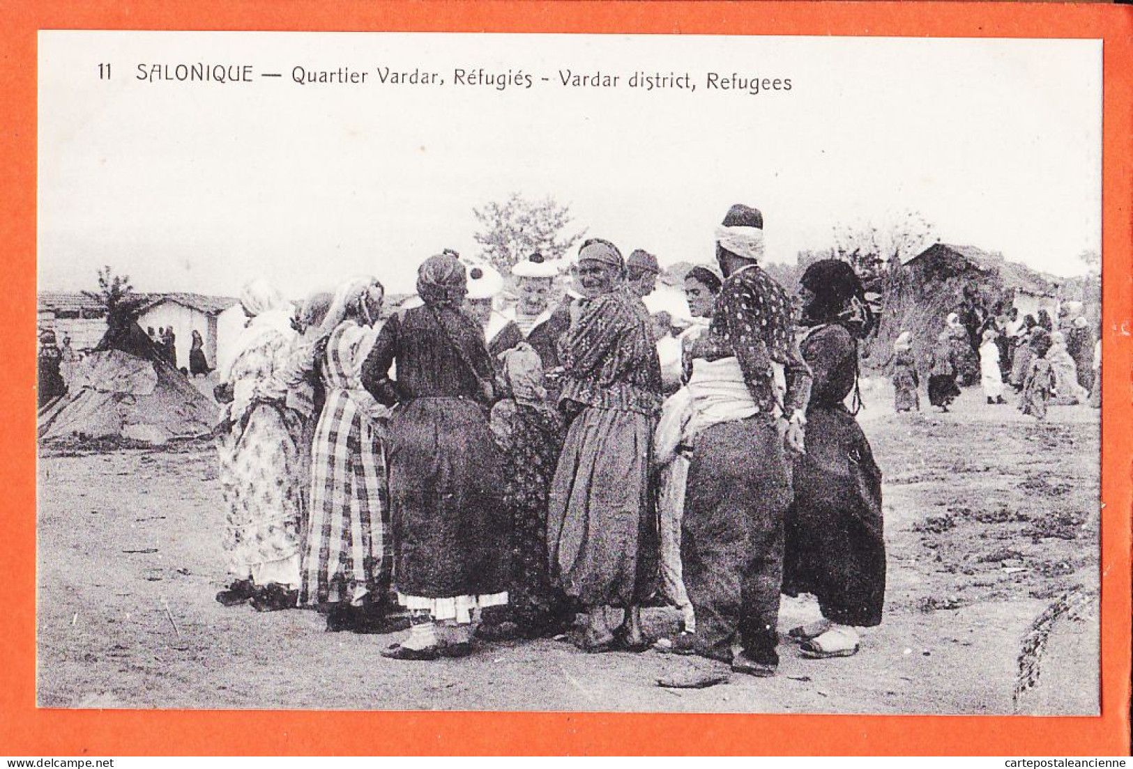 35752 / ⭐ SALONIQUE Grece ◉ Quartier VARDAR Groupe Refugiés Autour Marin ◉ SALONICA District Refugees 1910s ◉ J.T N° 11 - Grèce