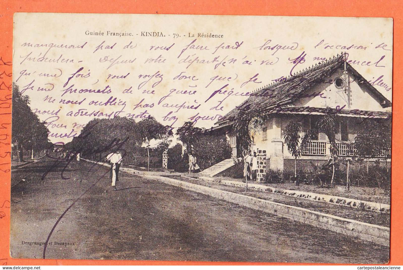 35707 / ♥️ Rare KINDIA Guinée Française ◉ La Residence 1905s ◉ Edition DESGRANGES DECAYEUX  Afrique Occidentale   - French Guinea