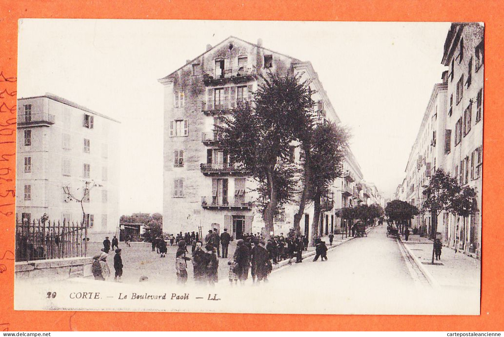35509 / ⭐ CORTE Corse ◉ Angle Boulevard PAOLI ( Ecoles ) 1910s ◉ Edition LEVY LL-20 - Corte