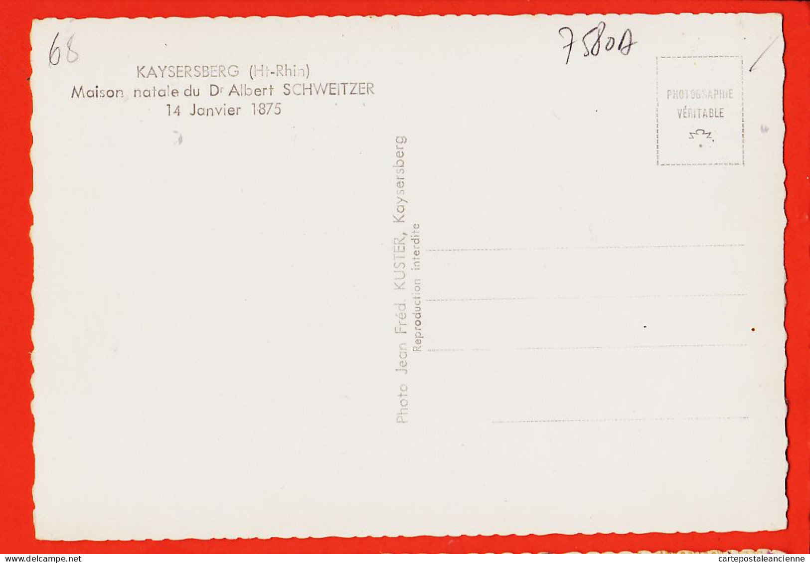 35621 / KAYSERSBERG 68-Haut Rhin Maison Natale 14 Janvier 1875 Albert SCHWEITZER 1950s Photo-Bromure GF Jean Fred KUSTER - Kaysersberg